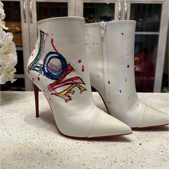 Christian Louboutin In Love White Bootie - Picture 1 of 7